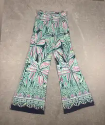 lilly pulitzer wesless flower palazzo pants high tide navy