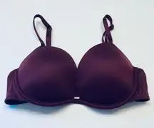 Victoria's Secret PINK Wear Everywhere Super Push-Up Bra Burgundy 32C