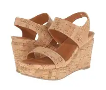 Gentle Souls  Juniper Berry Cork Wedge Platform Sandals Tan Size 6