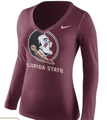 Nike Florida State Seminoles  Women's Logo Mid V-Neck Long Sleeve T-Shirt