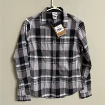 The North Face Flannel Shirt Womens Size Small Button Long Sleeve Plaid Organic