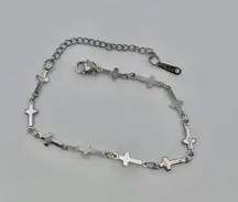 Cross Chain Stainless Steel Bracelet