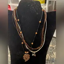 Two beaded One multi strand one single strand beaded  Necklaces glass Preloved