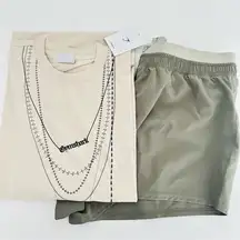 Gymshark XL/L Double Waistband Shorts & Elevate Chain Oversized T-Shirt