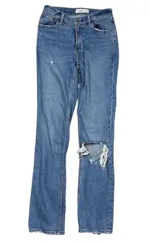 Abercrombie & Fitch Women's ‘90s Straight Low Rise Jeans Blue Size 24/00L Long
