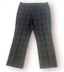 Plaid Check Dress Pants Women's 16 Regular Grey Gray Stretch Office