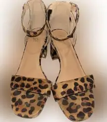 Rouge Helium  Cheetah Wedged Heels w/ Gold Hardware - Size 9