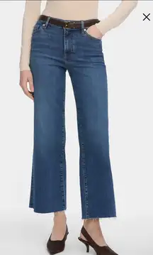 Frame Denim High Rise Wide Crop Jeans Raw Hem 28