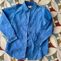 Unique vintage 90s baby blue suede 100% real leather jacket