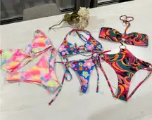 Lot of 3 bikini Colorful swimwear Summer‎ Beach Vacation size M