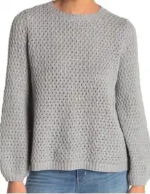 14th & Union New XL Gray Popcorn Knit Bubble Sleeve Sweater