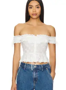 For Love And Lemons Marlowe Top In White