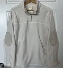 Thread & Supply Fleece Pullover Sweatshirt Size Medium Ivory White