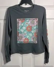 REBELLIOUS ONE Size Small- Kindness Is Free-Graphic T-Shirt - Gray