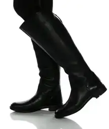 Franco Sarto Meyer Leather Riding Boots Women Black Tall Size 8.5M Wide Calf