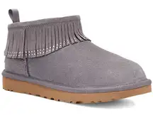 NWT UGG Classic Ultra Mini Fringe Bling Boots Shade