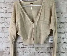 Free People Cropped Bagwing Sweater in Color SAND