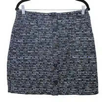 Banana Republic Skirt Womens 10 Tall Tweed Button Front Mini Patch Pockets NEW