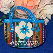 Small ANTIGUA Souvenir Purse Faux Leather Multicolored NWOT BOHO