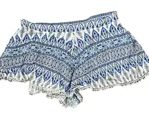 Altard State Boho Paisley Shortie Short Pom Pom Trim Elastic‎ Waist Women Medium