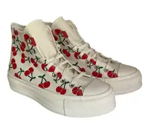 Converse Cherry Print Sneakers All Star Lift Platform Women’s 6.5 (37 EU) Trendy