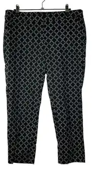 Amanda + Chelsea Black & White Geometric Square Printed Straight Leg Pants 8