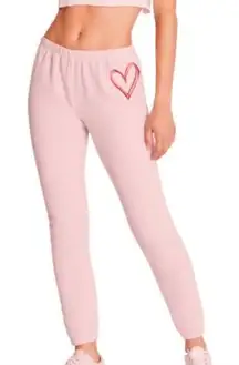 NEW Wildfox Pink‎ Heart Knox Super Soft Sweatpant Comfy Womens