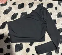 Black Crop Top Shein Long Sleeve