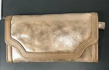 Anthropologie Rose Gold Wallet with Geometric Flap