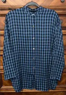 Karen Scott Plaid Button Down Tunic