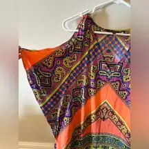 Boho Hale Bob Silk belted caftan mini dress size small