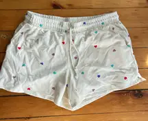 Wildfox Women's Cream Heart Print Shorts oatmeal hearts medium relaxed