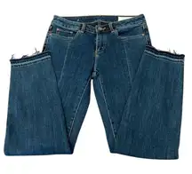 Vince Camuto size 27/4 raw hem stretchy jeans with seam down front legs EUC