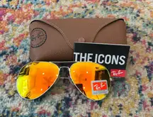 Ray-Ban Aviator Gold Frame Yellow Sunglasses Flash Lenses