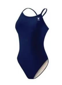 TYR TYReco Solid Diamondback Swimsuit Competitive 34 (L 10-12) Navy New With Tag