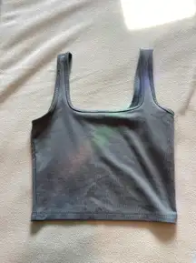 Gray Cropped Tank Top