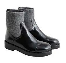 J.Crew 🆕  Shoes | Spazzo Rib-Cuff Boots | Black Leather