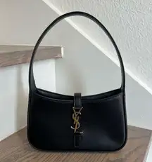 YSL Saint Laurent Le 5 a 7 Mini Leather Hobo Bag Purse in Black