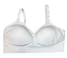 Auden Nursing Lightly Lined Seamless Bra Womens Medium White Adjustable Straps