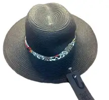 Y2K  Love Kills Slowly Tattoo Skull Black Straw Style Beach Hat NWT