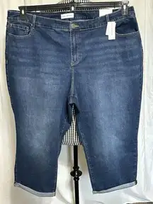 Lane Bryant Signature Fit Boyfriend Capri Jeans Dark Wash Women's Size 24 $69.95