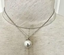 Express single pearl drop necklace