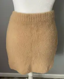NWT Aerie Cozy Fuzzy Mini Skirt Oatmeal