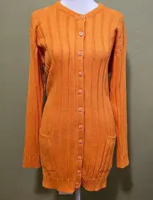 Adrienne Vittadini Women's Orange Cardigan Size Large