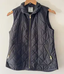 Old Navy Women's Black Quilted Vest Full Zip Lightweight Size XS