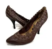 Naughty Monkey Scalloped Faux Leather Pumps size 10