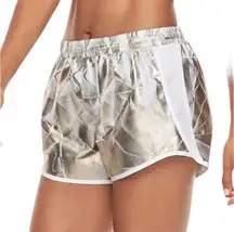 Gold Foil Athletic Activewear Shorts Size Large