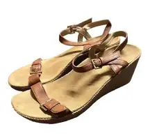 Vionic Enisa Brown Straps Wedges Strappy‎ Sandal’s, Women’s Size US 10