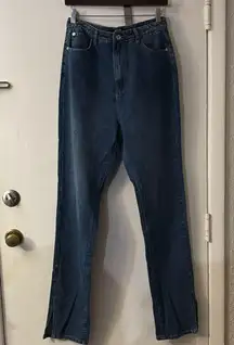 Missguided TALL Wrath HW Split Ankle Straight Jean 8 NEW Bohemian Classic Preppy