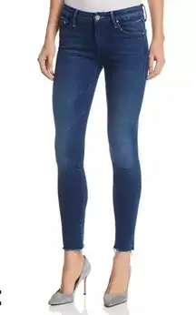 $238 Mother 25 2 The Looker Jeans Ankle Fray Stretch Skinny Crowd Pleaser Blue